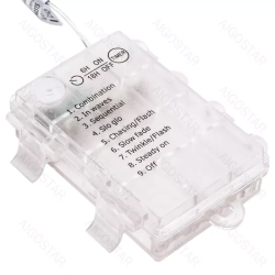 Lampki choinkowe mleczne kulki 100LED na 3 baterie AA Multikolor 10m